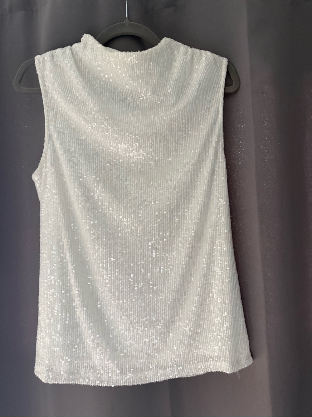 Cable & Gauge White Sequin-Embellished Top